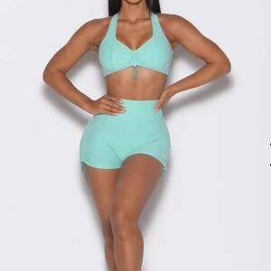 Bombshell Sportswear Aqua Set size small
